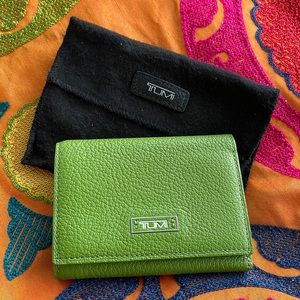 TUMI apple green small wallet